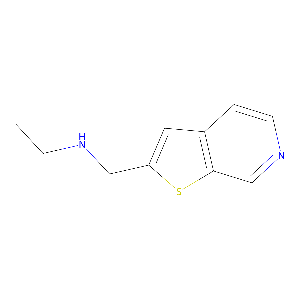 Ethyl({thieno[2,3-c]pyridin-2-yl}methyl)amine molecular structure, CAS 1211506-06-7