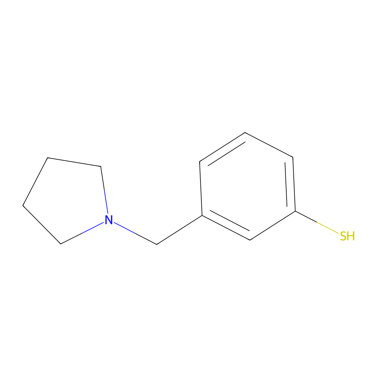 3-(Pyrrolidin-1-ylmethyl)benzenethiol molecular structure, CAS 1211506-10-3