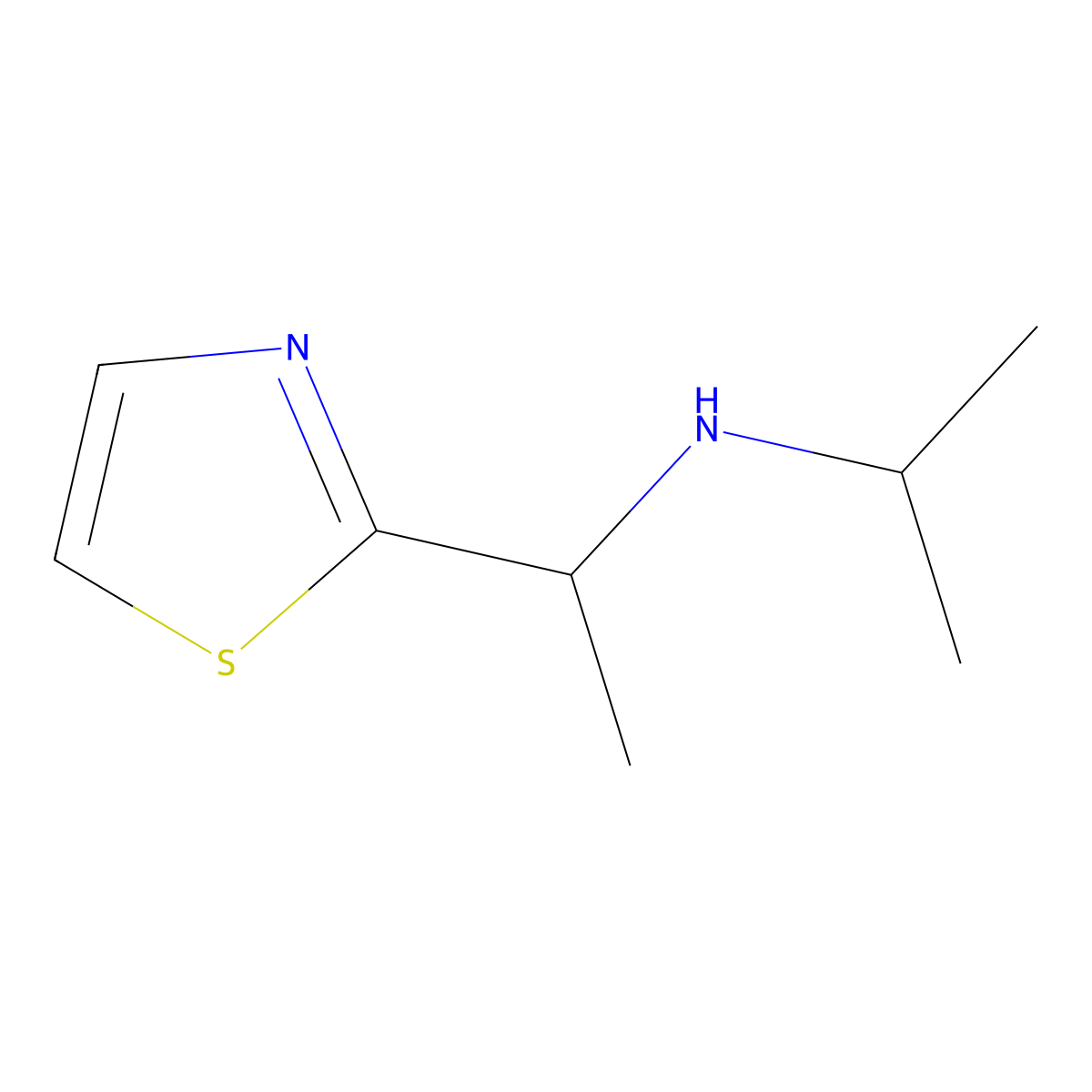 Isopropyl-(1-thiazol-2-yl-ethyl)-amine molecular structure, CAS 1211506-50-1
