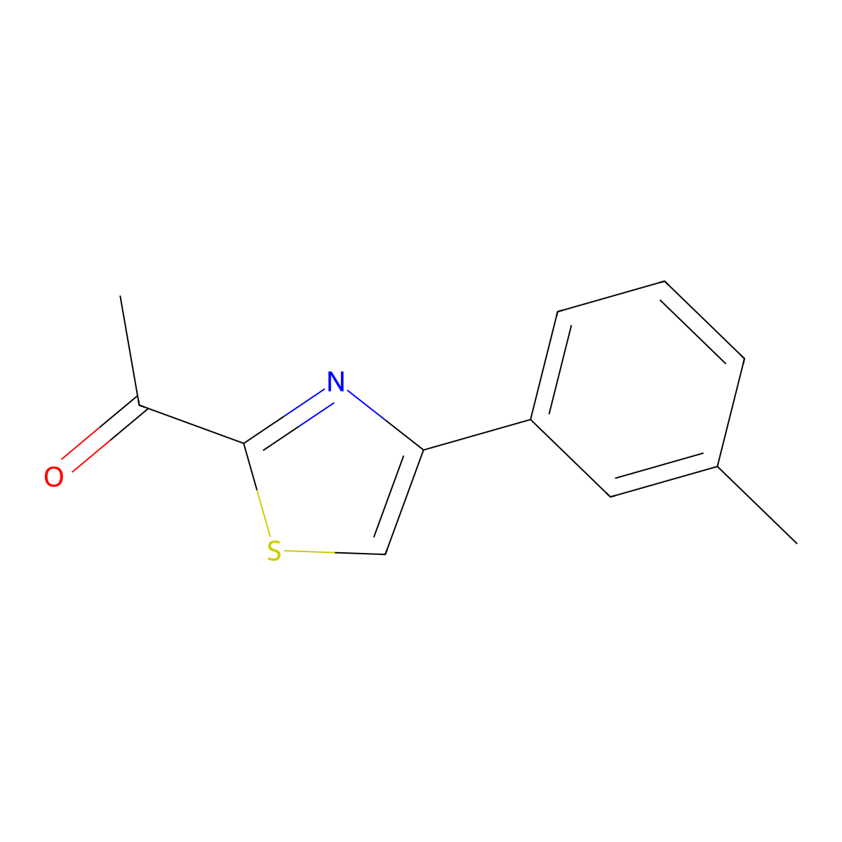 1-[4-(3-Methylphenyl)-2-thiazolyl]ethanone molecular structure, CAS 1211506-51-2
