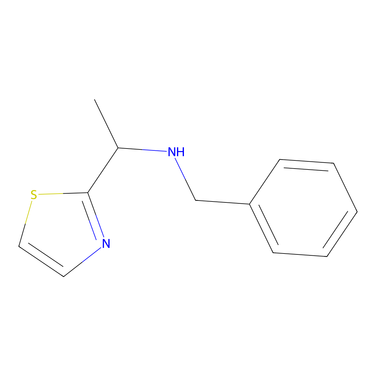 Benzyl[1-(1,3-thiazol-2-yl)ethyl]amine molecular structure, CAS 1211506-59-0
