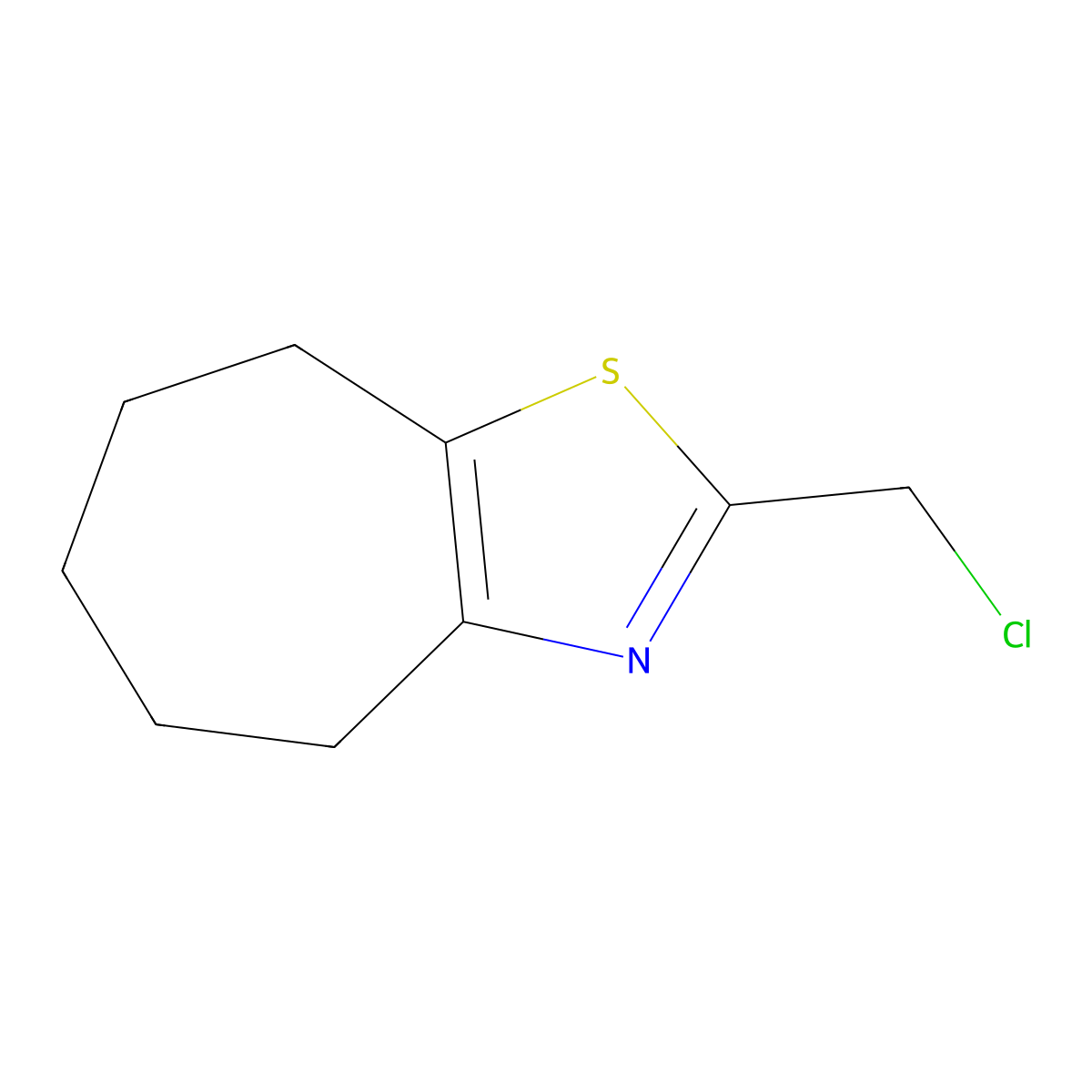 2-(chloromethyl)-4H,5H,6H,7H,8H-cyclohepta[d][1,3]thiazole molecular structure, CAS 1211506-72-7