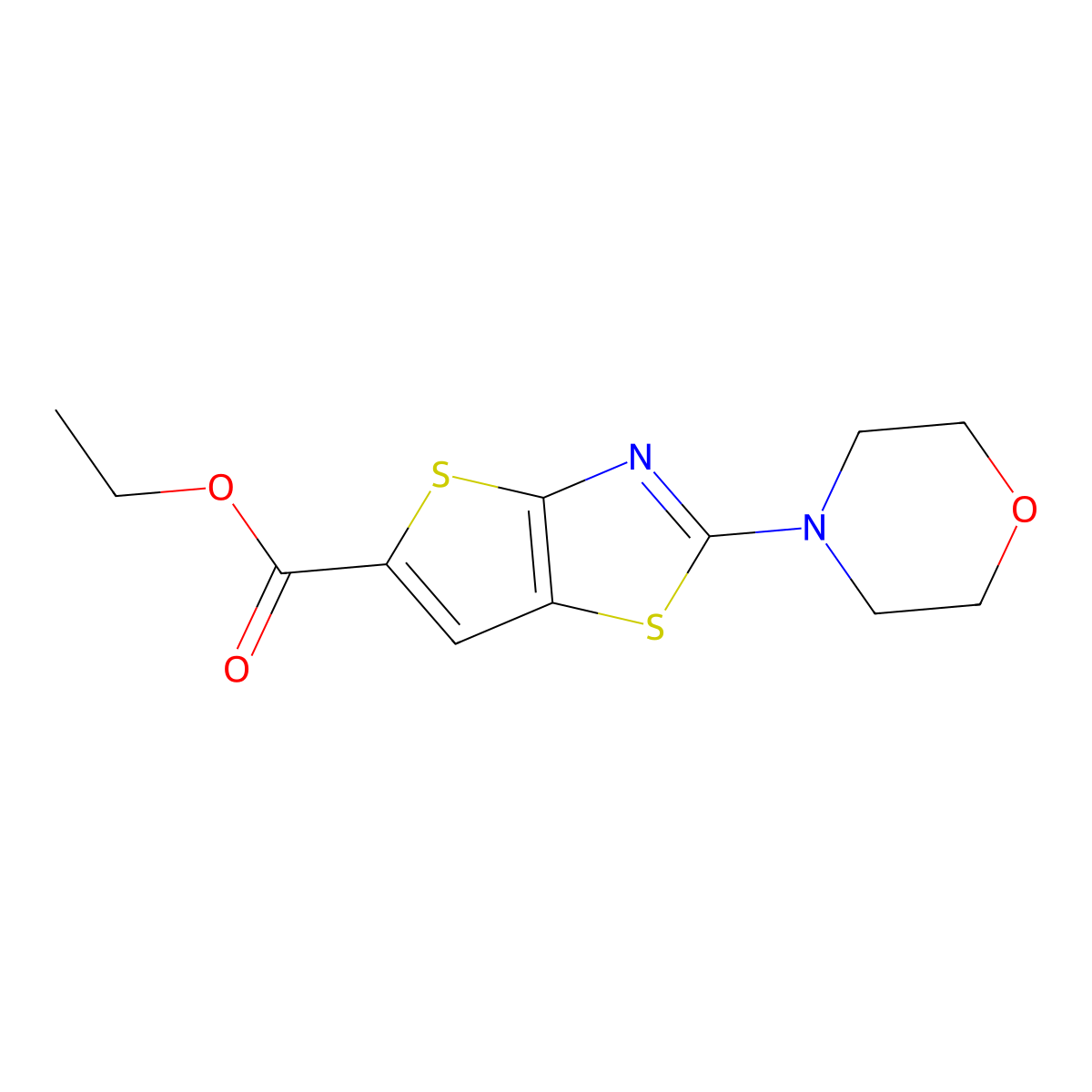 Ethyl 2-morpholin-4-ylthieno[2,3-d][1,3]thiazole-5-carboxylate molecular structure, CAS 1211506-76-1