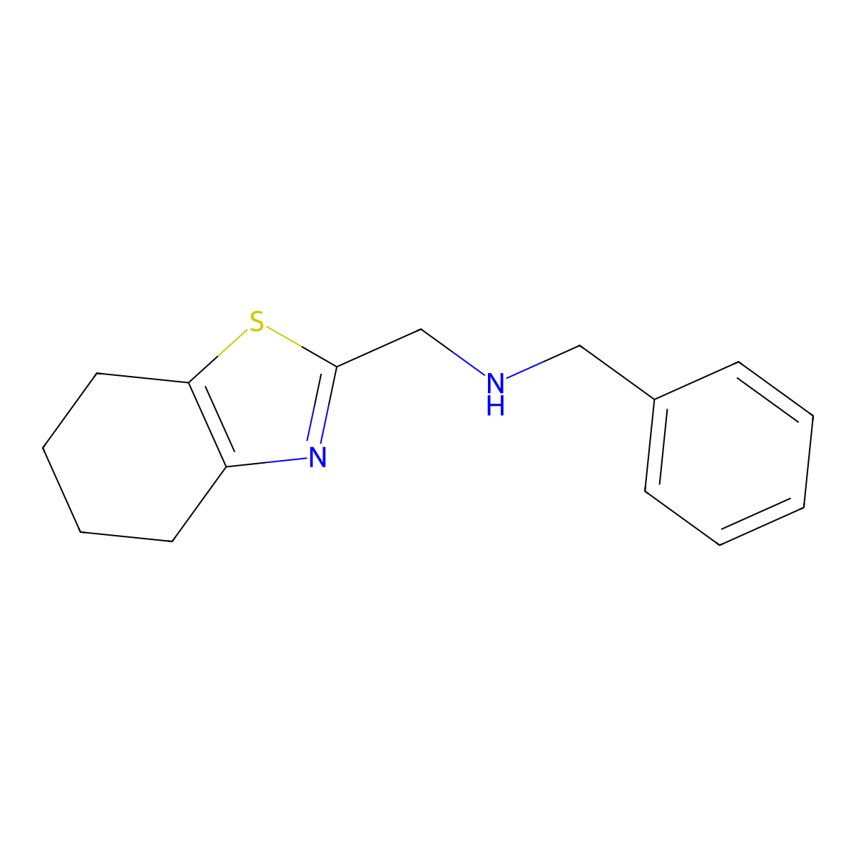 Benzyl[(4,5,6,7-tetrahydro-1,3-benzothiazol-2-yl)methyl]amine molecular structure, CAS 1211506-88-5