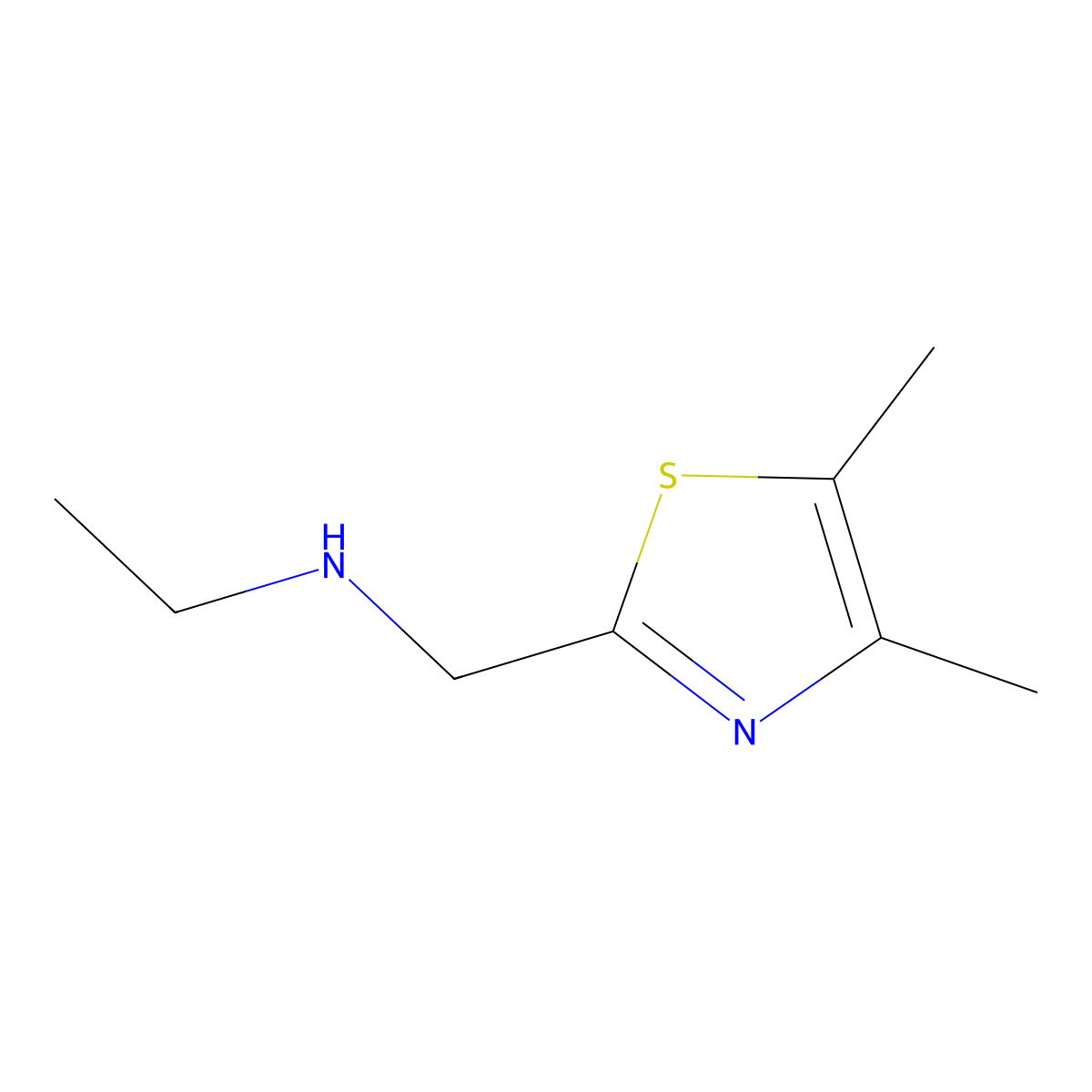 n-((4,5-Dimethylthiazol-2-yl)methyl)ethanamine molecular structure, CAS 1211506-93-2