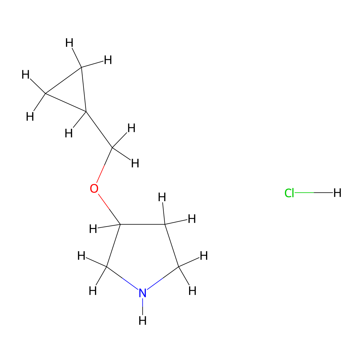 3-(Cyclopropylmethoxy)pyrrolidine hydrochloride molecular structure, CAS 1211507-33-3