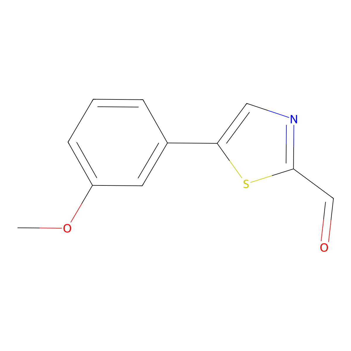 5-(3-Methoxyphenyl)thiazole-2-carbaldehyde molecular structure, CAS 1211507-38-8