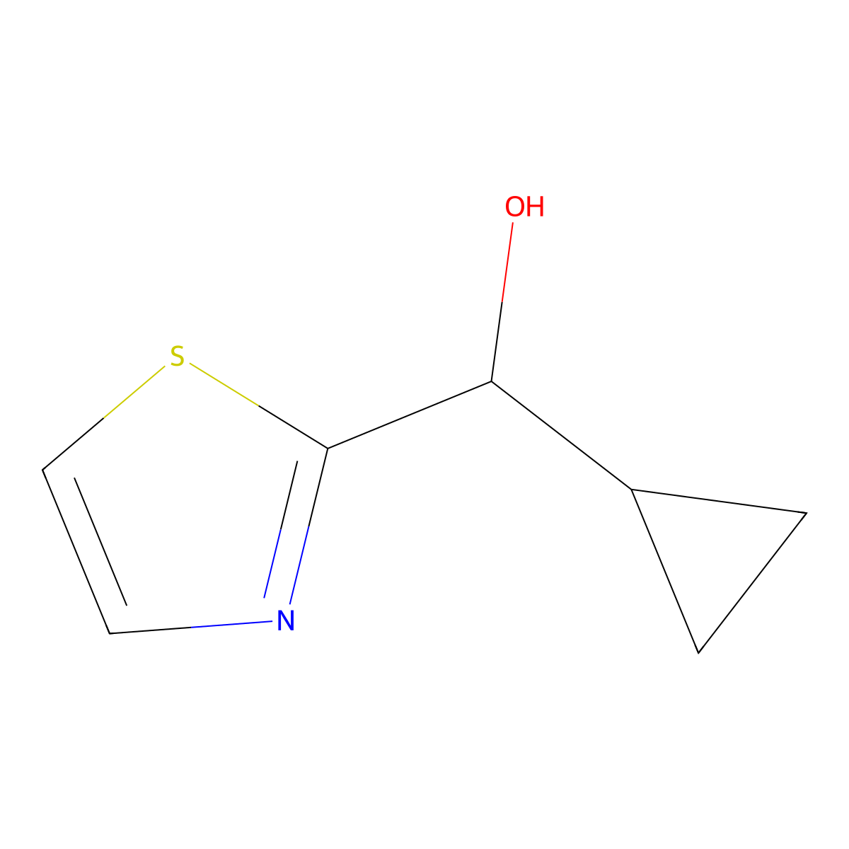 Cyclopropyl(1,3-thiazol-2-yl)methanol molecular structure, CAS 1211507-79-7