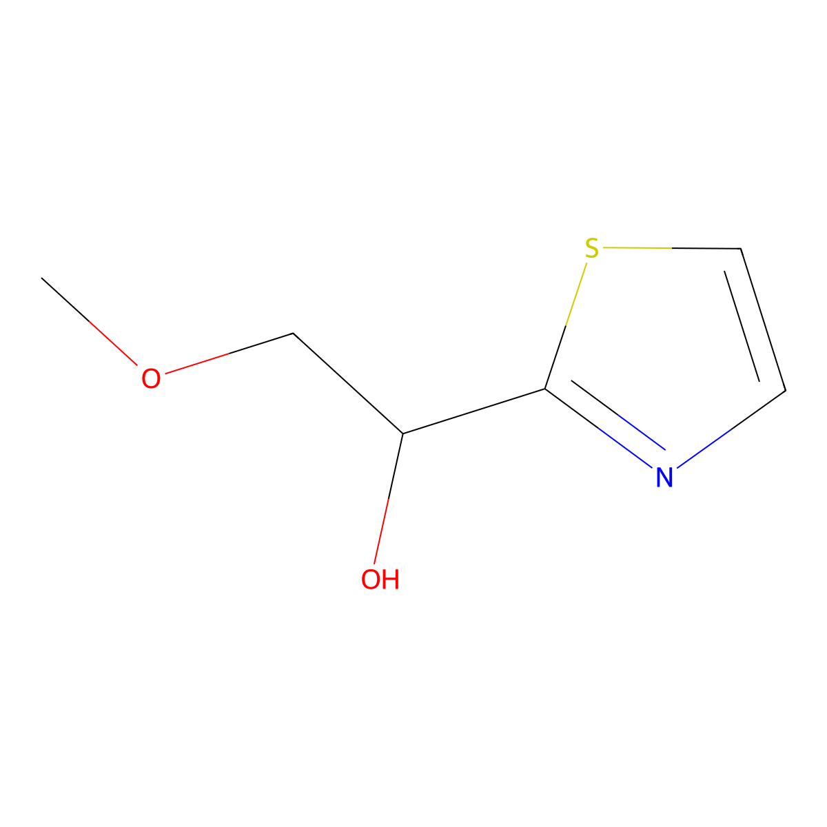 2-Methoxy-1-(1,3-thiazol-2-yl)ethan-1-ol molecular structure, CAS 1211507-83-3