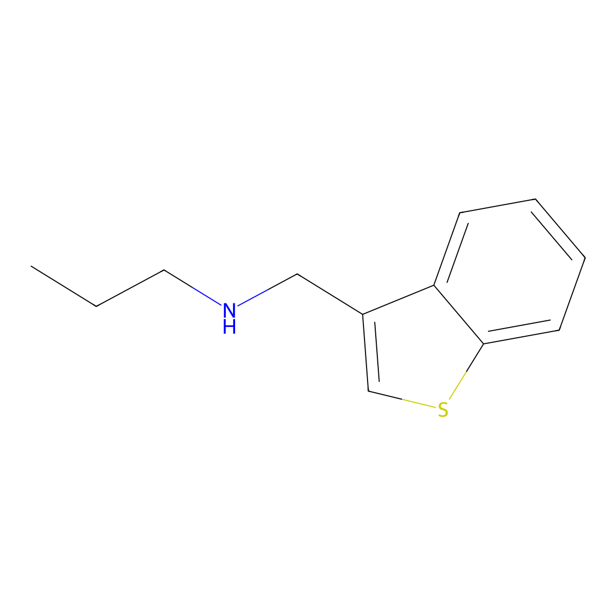 [(1-Benzothiophen-3-yl)methyl](propyl)amine molecular structure, CAS 1211508-46-1