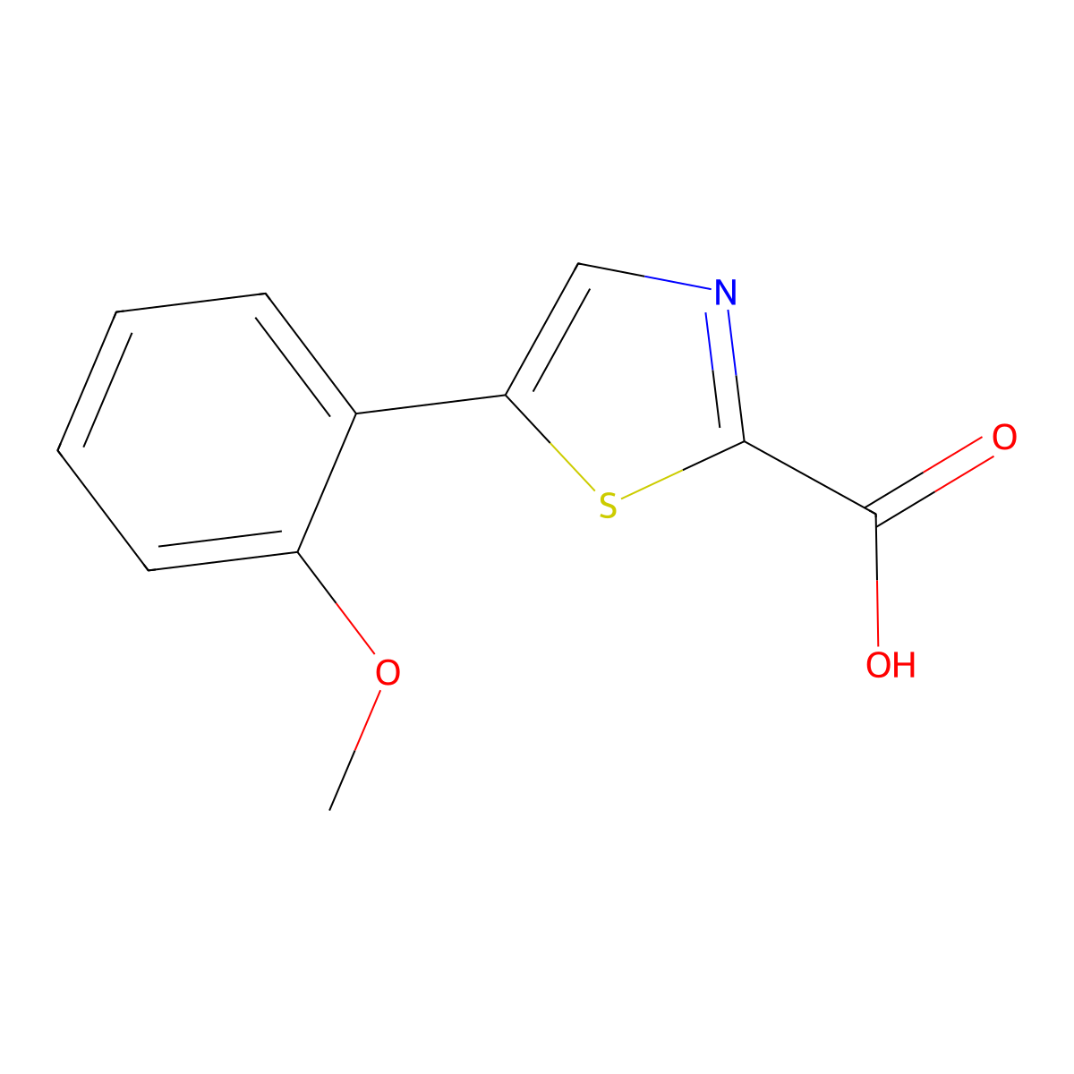 5-(2-Methoxyphenyl)thiazole-2-carboxylic acid molecular structure, CAS 1211509-55-5