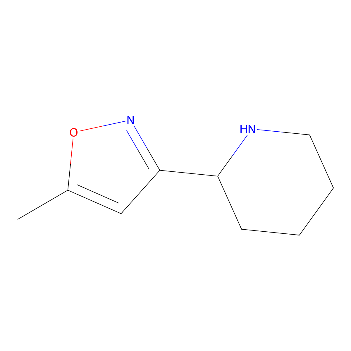 2-(5-Methyl-1,2-oxazol-3-yl)piperidine molecular structure, CAS 1211509-70-4