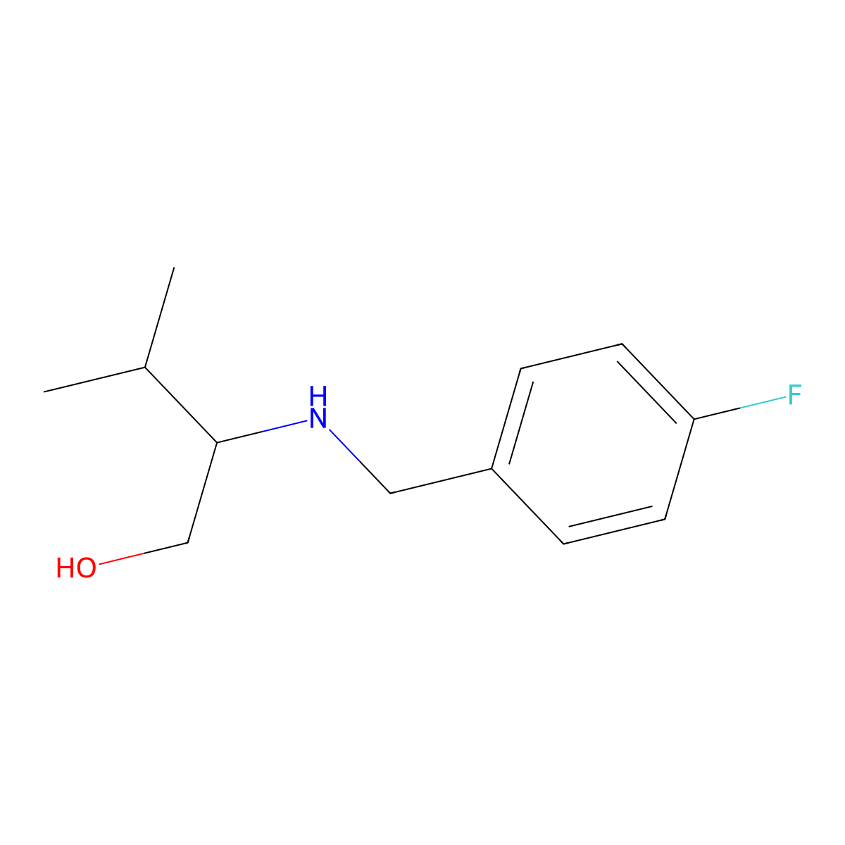 2-[(4-Fluorobenzyl)amino]-3-methyl-1-butanol molecular structure, CAS 1211509-75-9