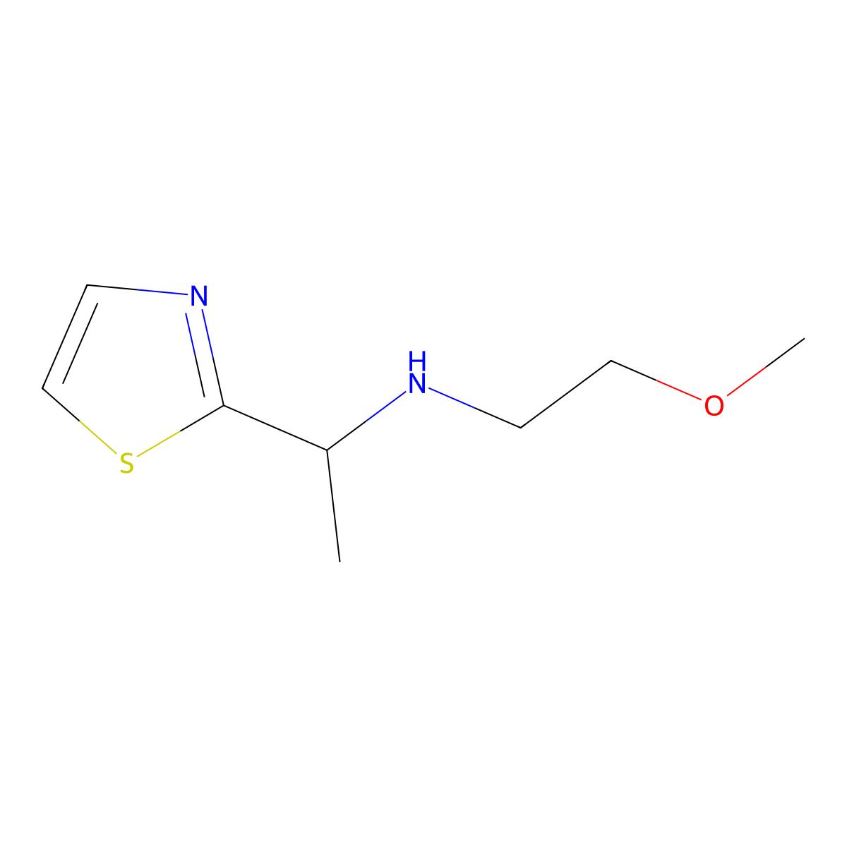 (2-Methoxyethyl)[1-(1,3-thiazol-2-yl)ethyl]amine molecular structure, CAS 1211509-91-9