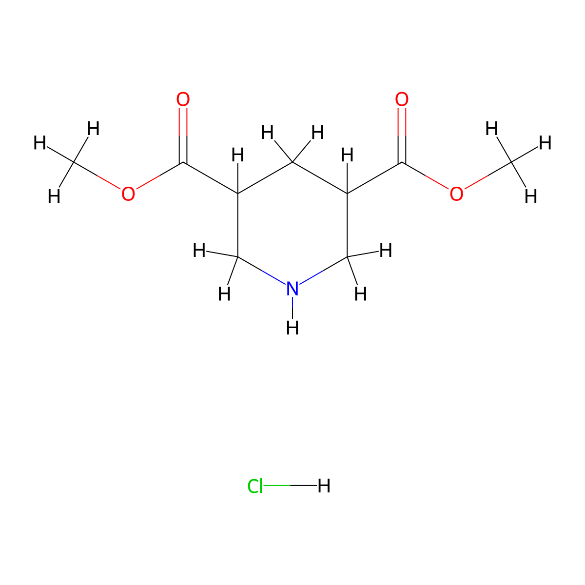 3,5-Dimethyl piperidine-3,5-dicarboxylate hydrochloride molecular structure, CAS 1211510-61-0