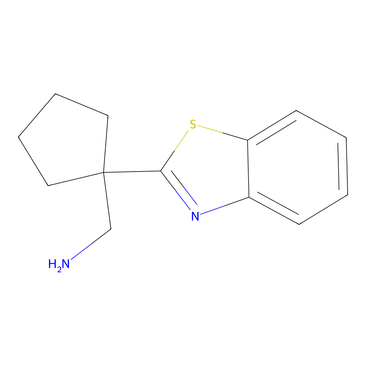 [1-(1,3-Benzothiazol-2-yl)cyclopentyl]methanamine molecular structure, CAS 1211510-82-5