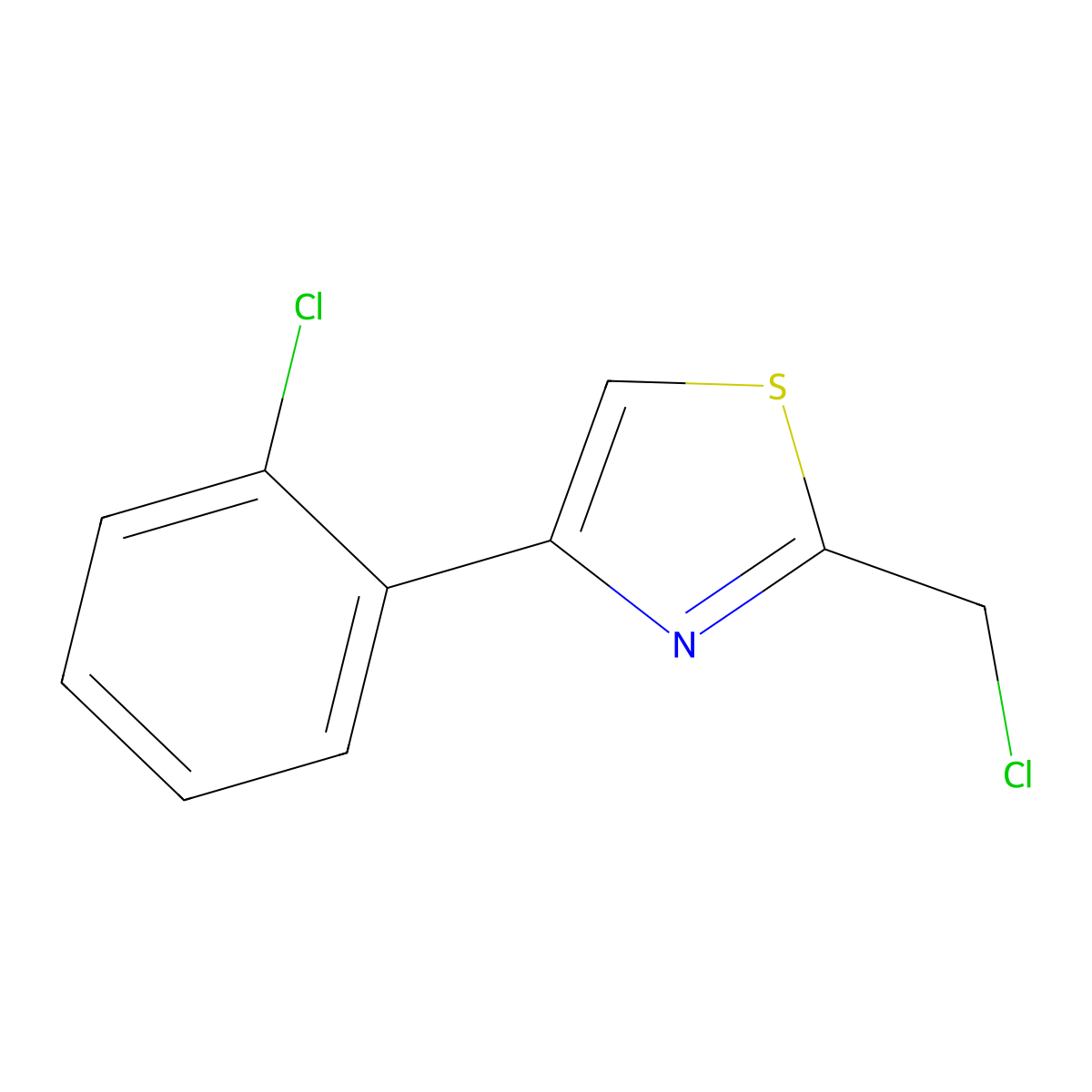 2-(Chloromethyl)-4-(2-chlorophenyl)-1,3-thiazole molecular structure, CAS 1211510-85-8