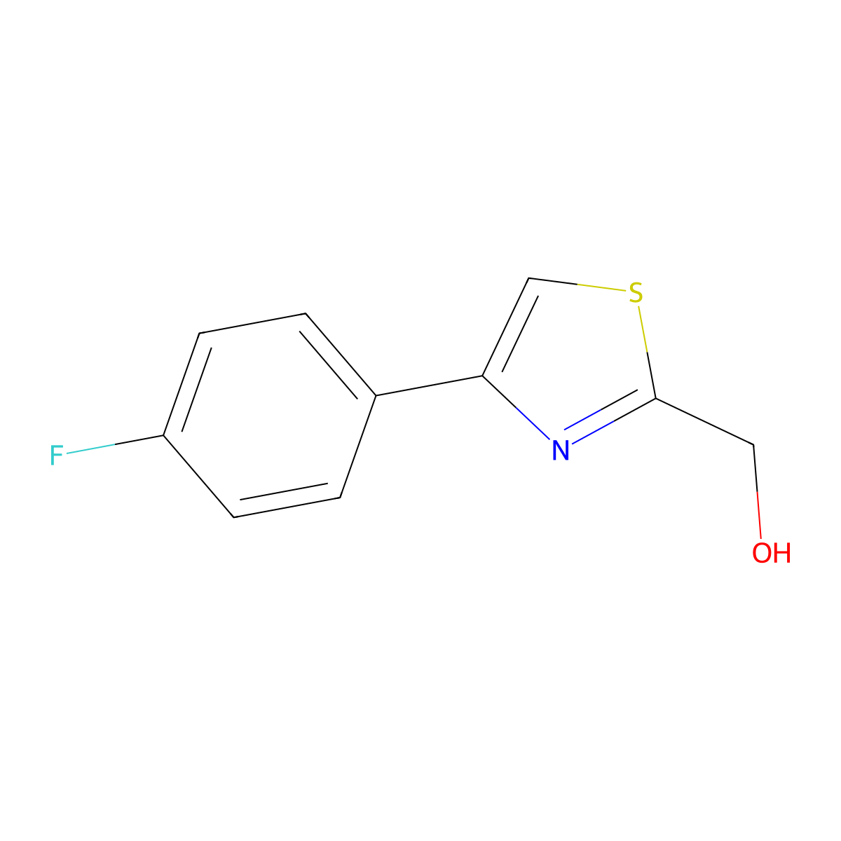 (4-(4-Fluorophenyl)thiazol-2-yl)methanol molecular structure, CAS 1211511-24-8