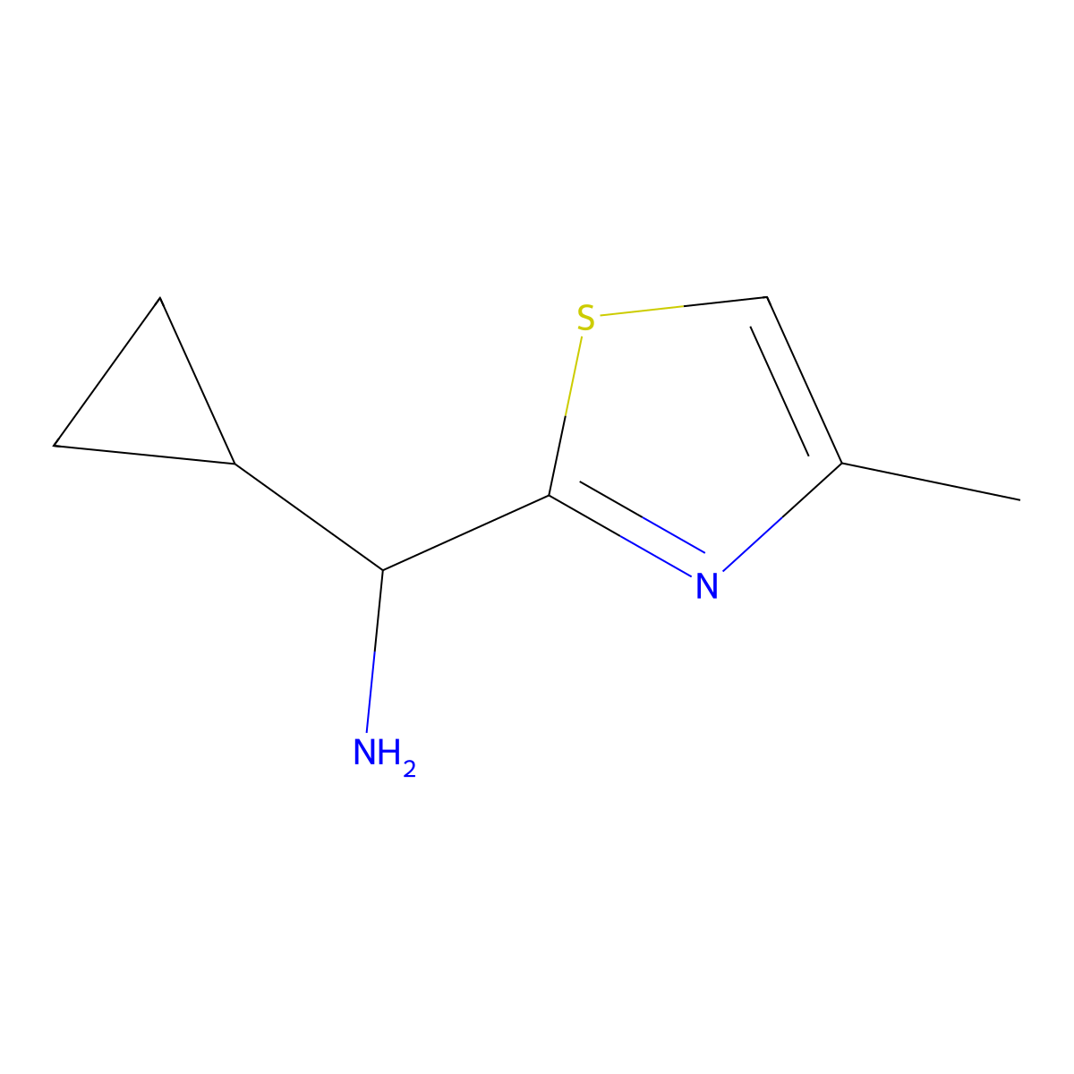 Cyclopropyl(4-methyl-1,3-thiazol-2-yl)methanamine molecular structure, CAS 1211511-32-8