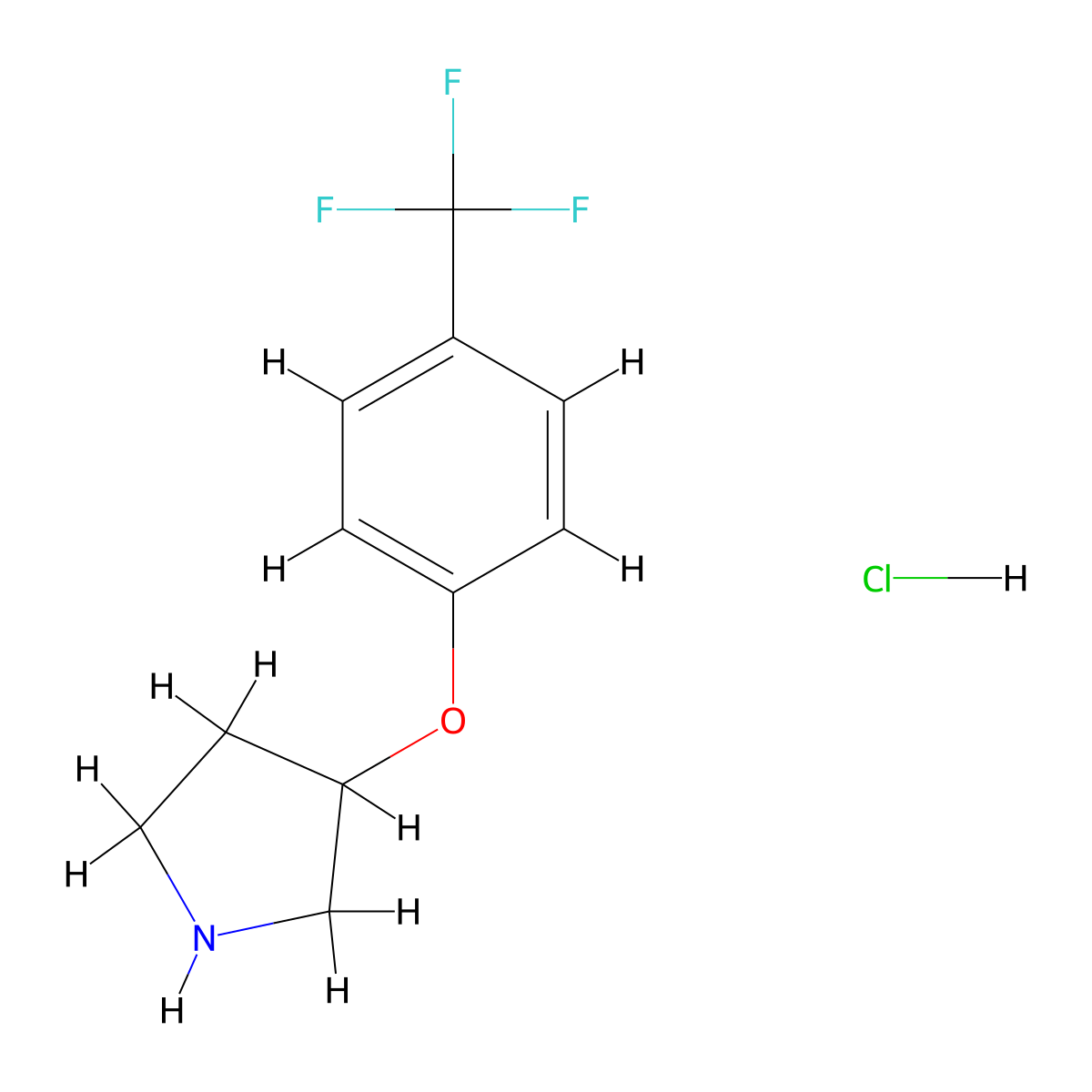3-(4-(Trifluoromethyl)phenoxy)pyrrolidine hydrochloride molecular structure, CAS 1211511-40-8