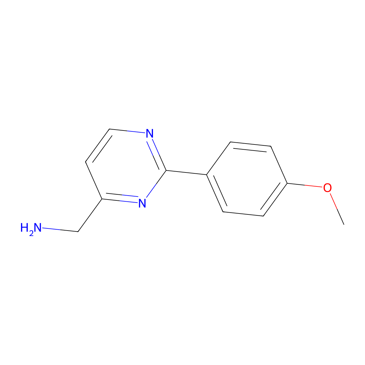 (2-(4-Methoxyphenyl)pyrimidin-4-yl)methanamine molecular structure, CAS 1211511-46-4