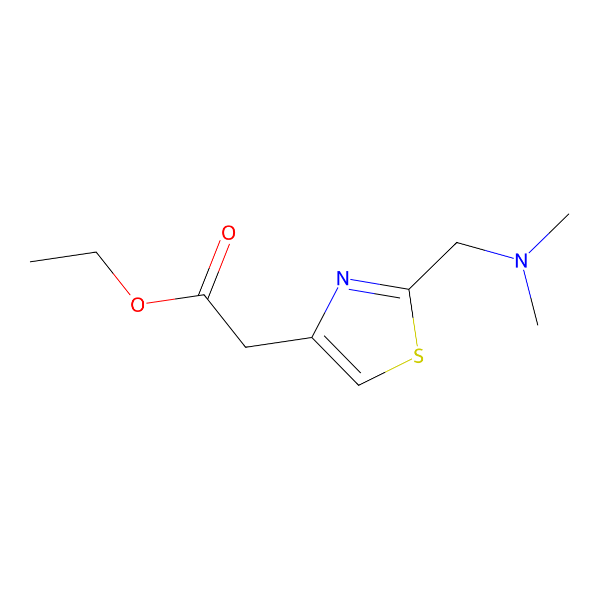 Ethyl {2-[(dimethylamino)methyl]-1,3-thiazol-4-yl}acetate molecular structure, CAS 1211511-83-9