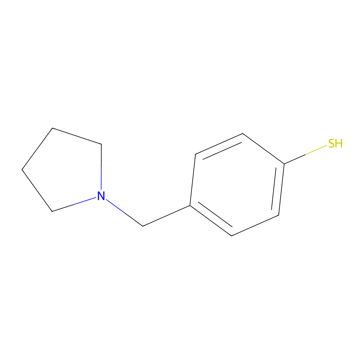4-(Pyrrolidin-1-ylmethyl)benzenethiol molecular structure, CAS 1211511-91-9