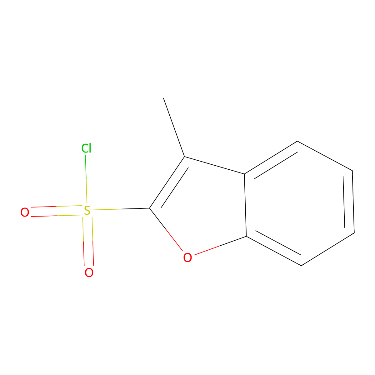 3-Methyl-1-benzofuran-2-sulfonyl chloride molecular structure, CAS 1211512-14-9