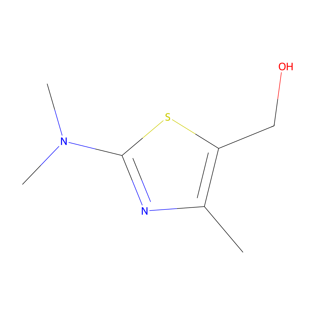 (2-(Dimethylamino)-4-methylthiazol-5-yl)methanol molecular structure, CAS 1211512-18-3