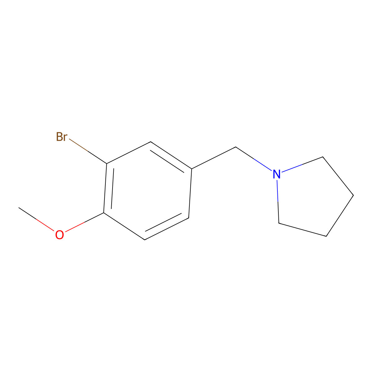 1-(3-Bromo-4-methoxybenzyl)pyrrolidine molecular structure, CAS 1211512-54-7