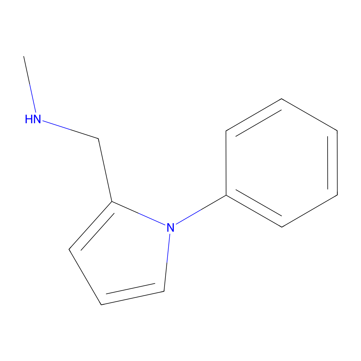 N-methyl-1-(1-phenyl-1H-pyrrol-2-yl)methanamine molecular structure, CAS 1211512-65-0