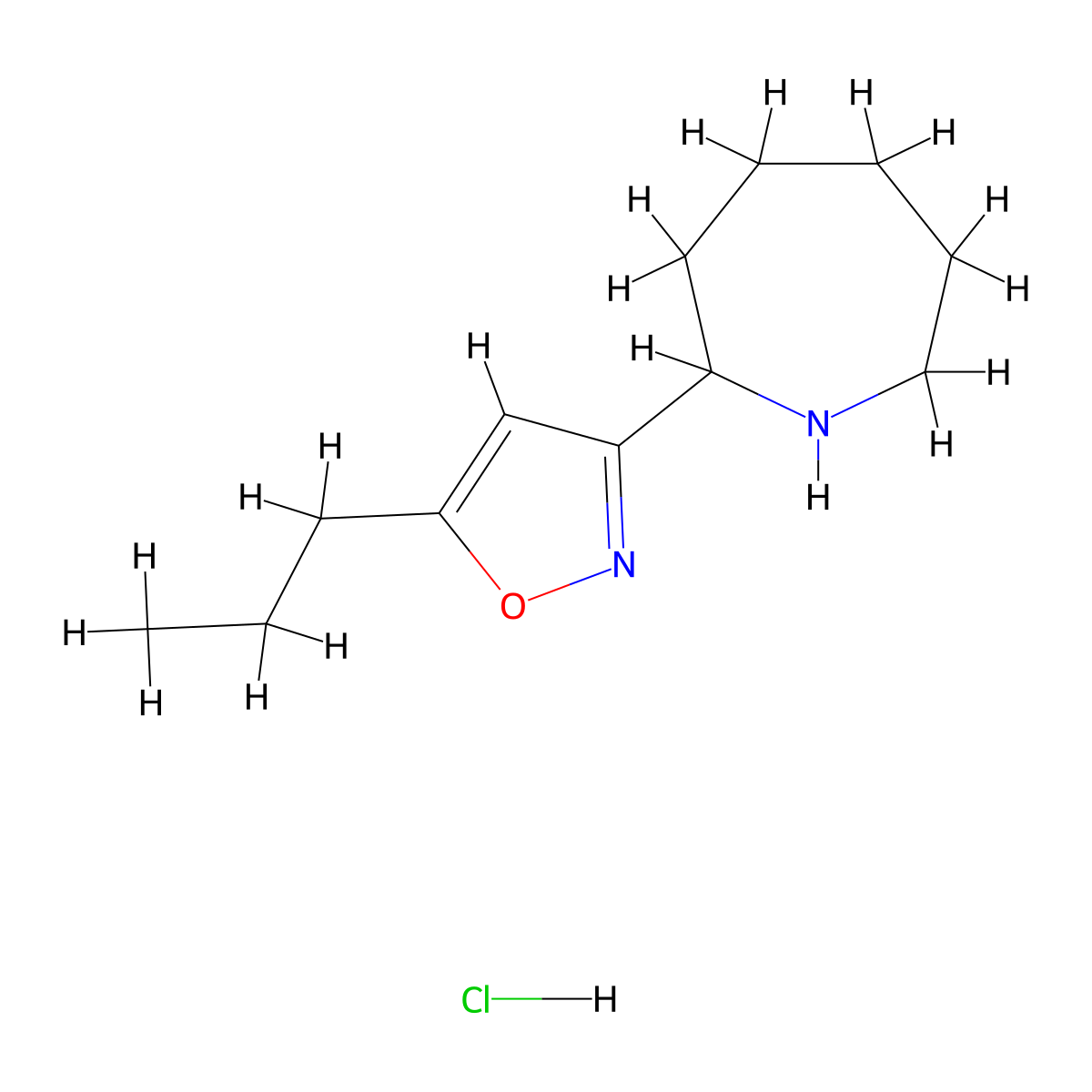 3-(Azepan-2-yl)-5-propylisoxazole hydrochloride molecular structure, CAS 1211514-14-5