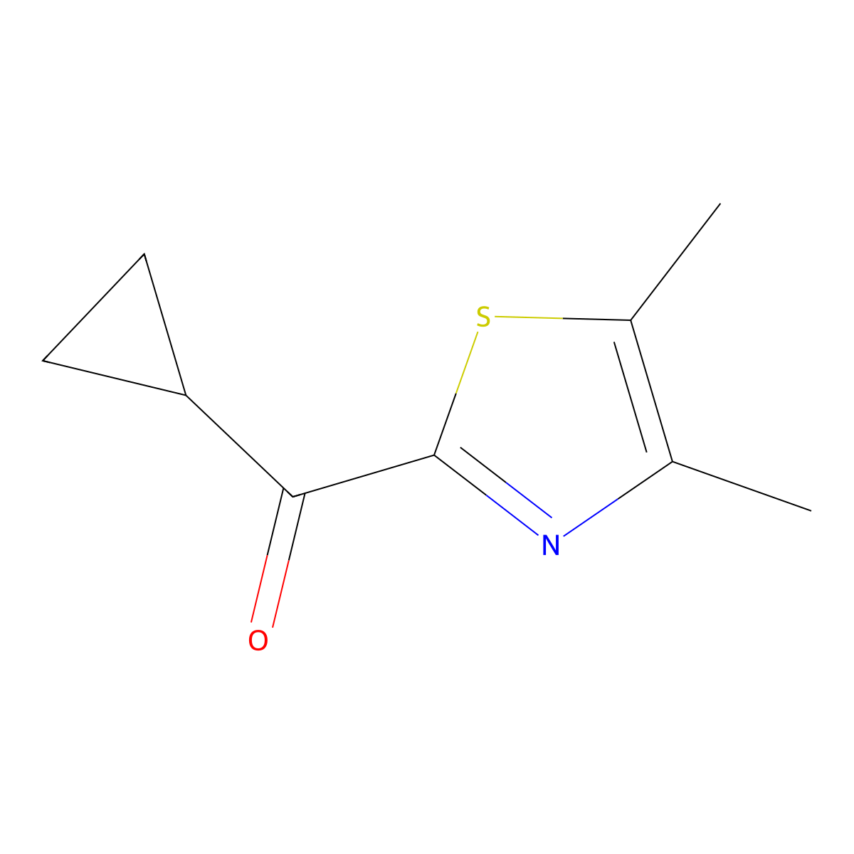 Cyclopropyl(4,5-dimethyl-2-thiazolyl)methanone molecular structure, CAS 1211514-16-7