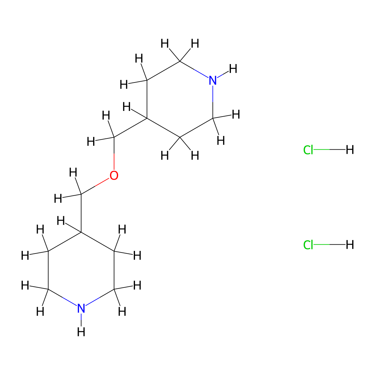 4-[(4-Piperidinylmethoxy)methyl]piperidine dihydrochloride molecular structure, CAS 1211514-33-8