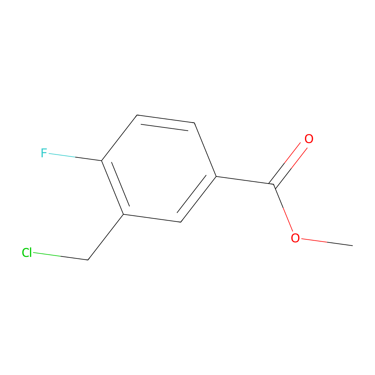Methyl 3-(chloromethyl)-4-fluorobenzoate molecular structure, CAS 1211514-54-3