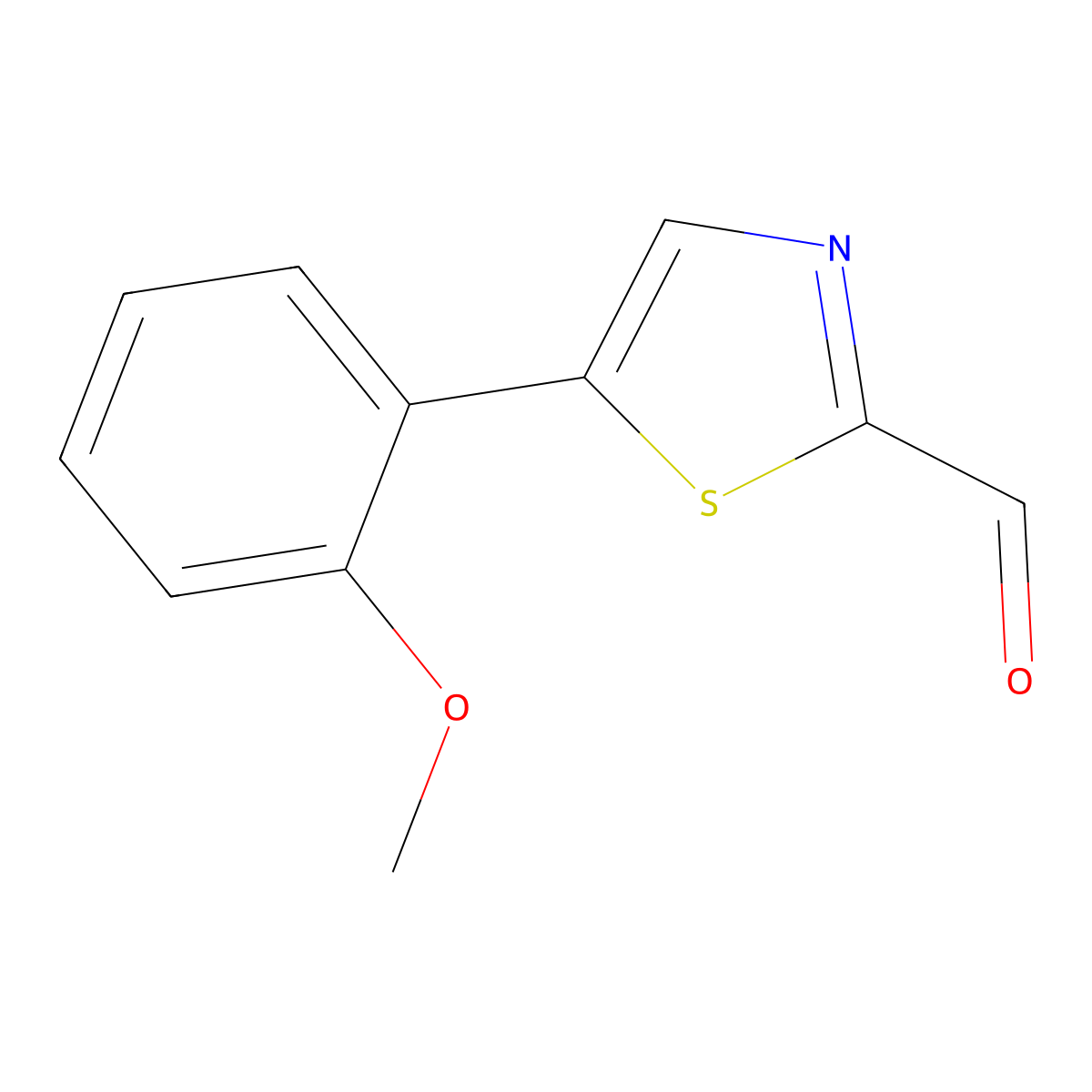5-(2-Methoxyphenyl)thiazole-2-carbaldehyde molecular structure, CAS 1211514-62-3