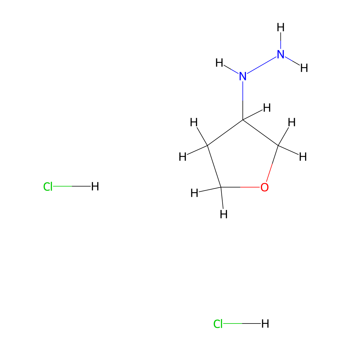 (Oxolan-3-yl)hydrazine dihydrochloride molecular structure, CAS 1211514-64-5