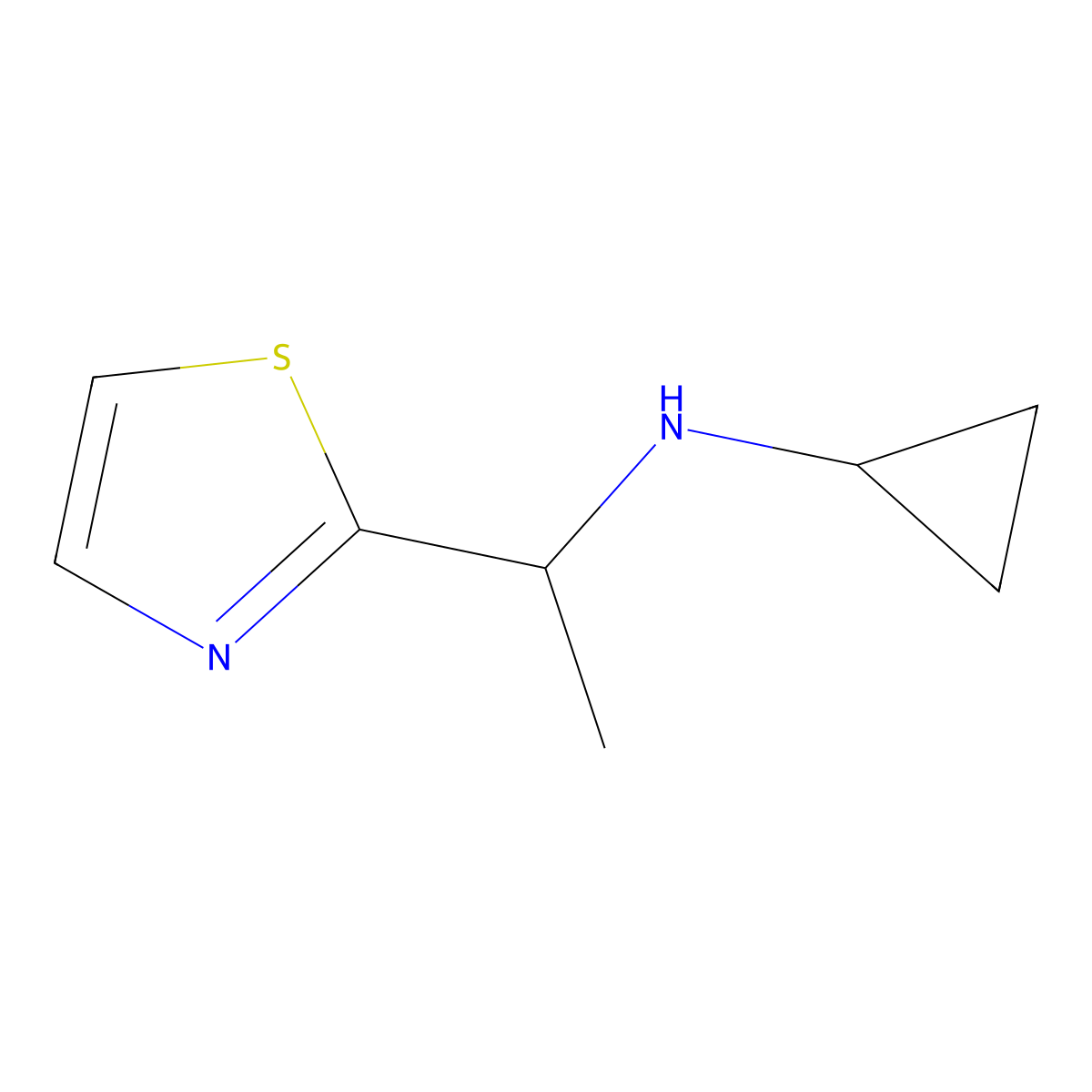 N-(1-(Thiazol-2-yl)ethyl)cyclopropanamine molecular structure, CAS 1211514-66-7