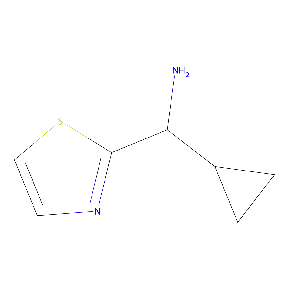 Cyclopropyl(1,3-thiazol-2-yl)methanamine molecular structure, CAS 1211514-70-3