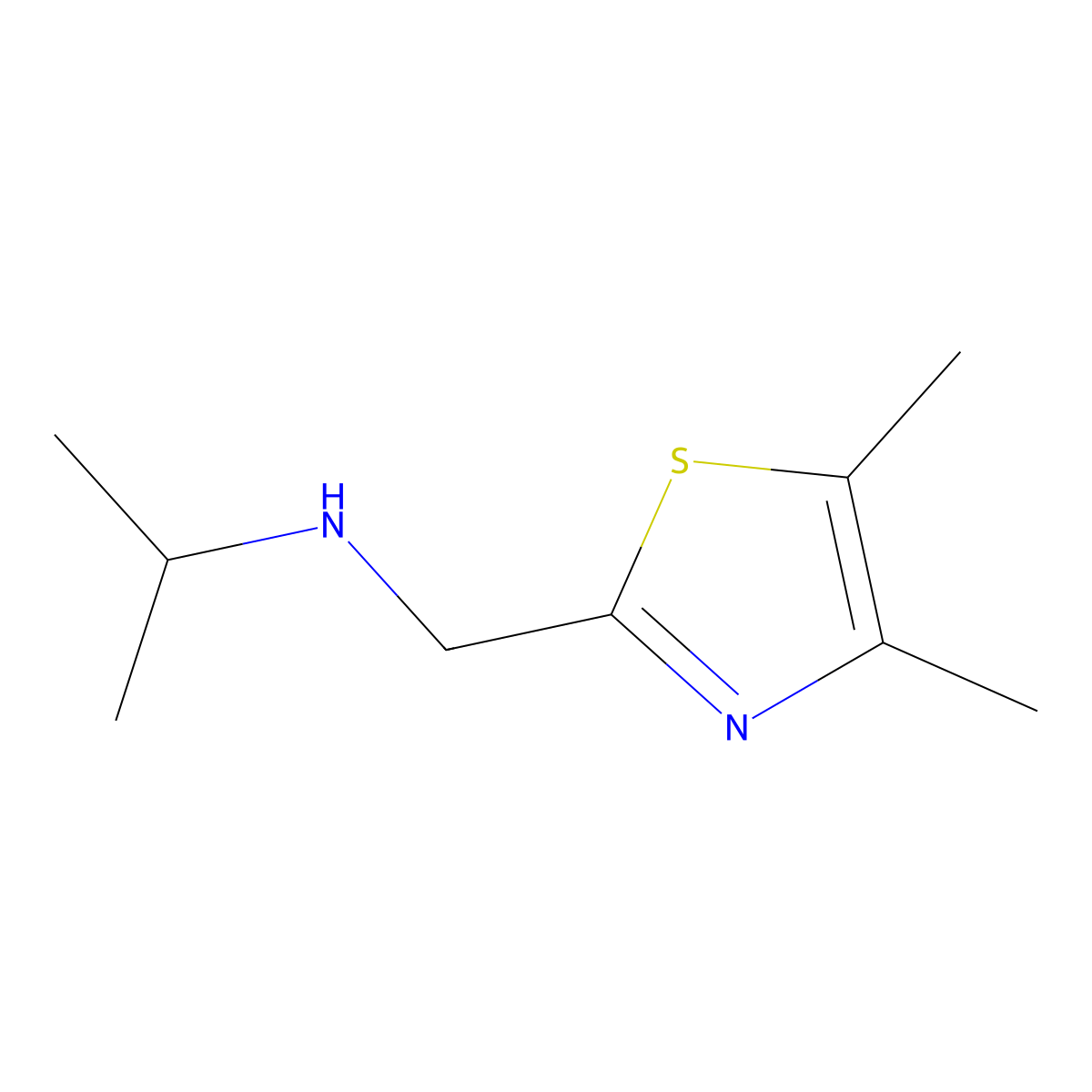 n-((4,5-Dimethylthiazol-2-yl)methyl)propan-2-amine molecular structure, CAS 1211514-78-1