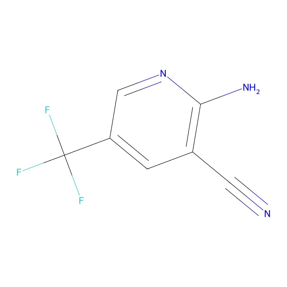 2-Amino-5-(trifluoromethyl)pyridine-3-carbonitrile molecular structure, CAS 1211514-97-4