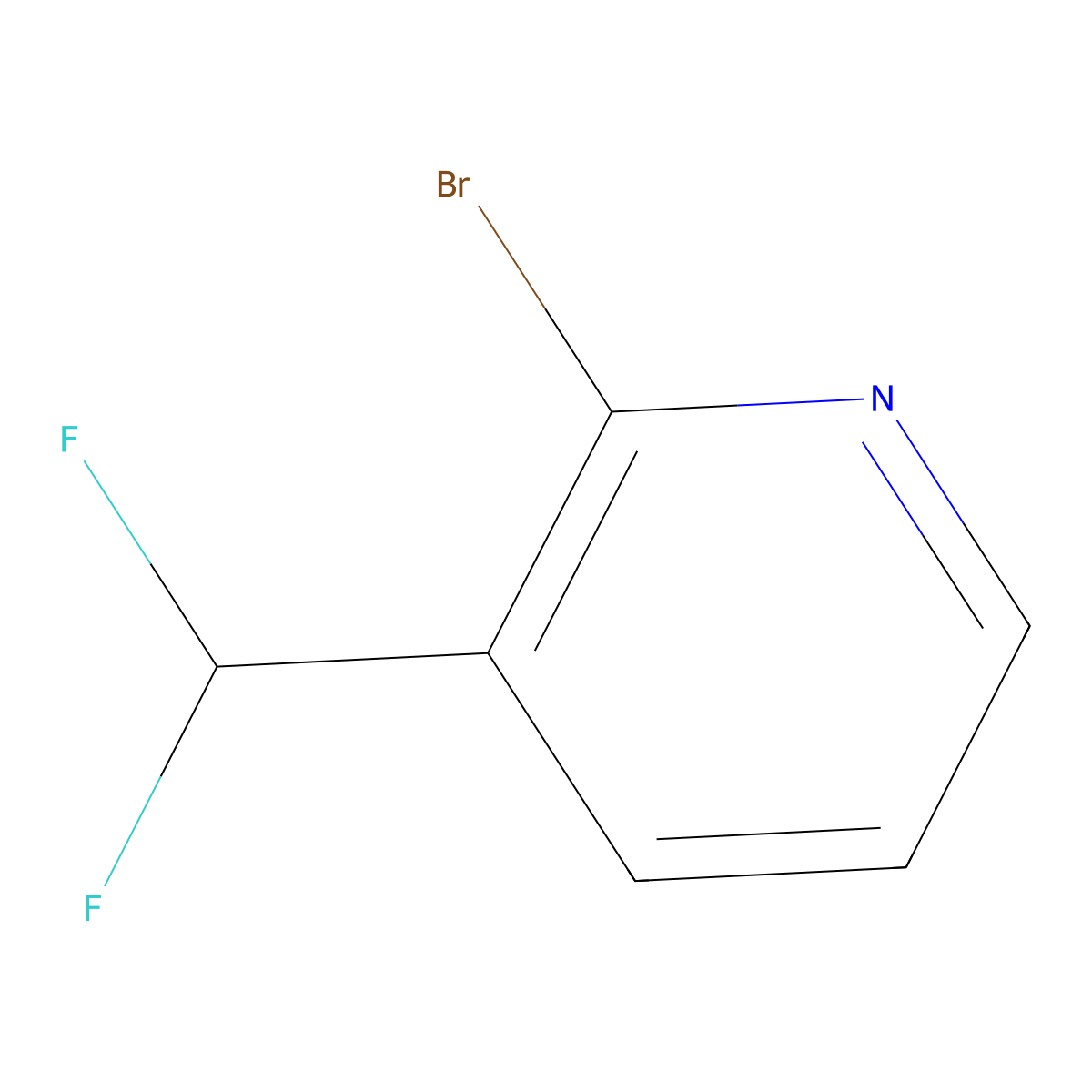 2-Bromo-3-(difluoromethyl)pyridine molecular structure, CAS 1211515-00-2