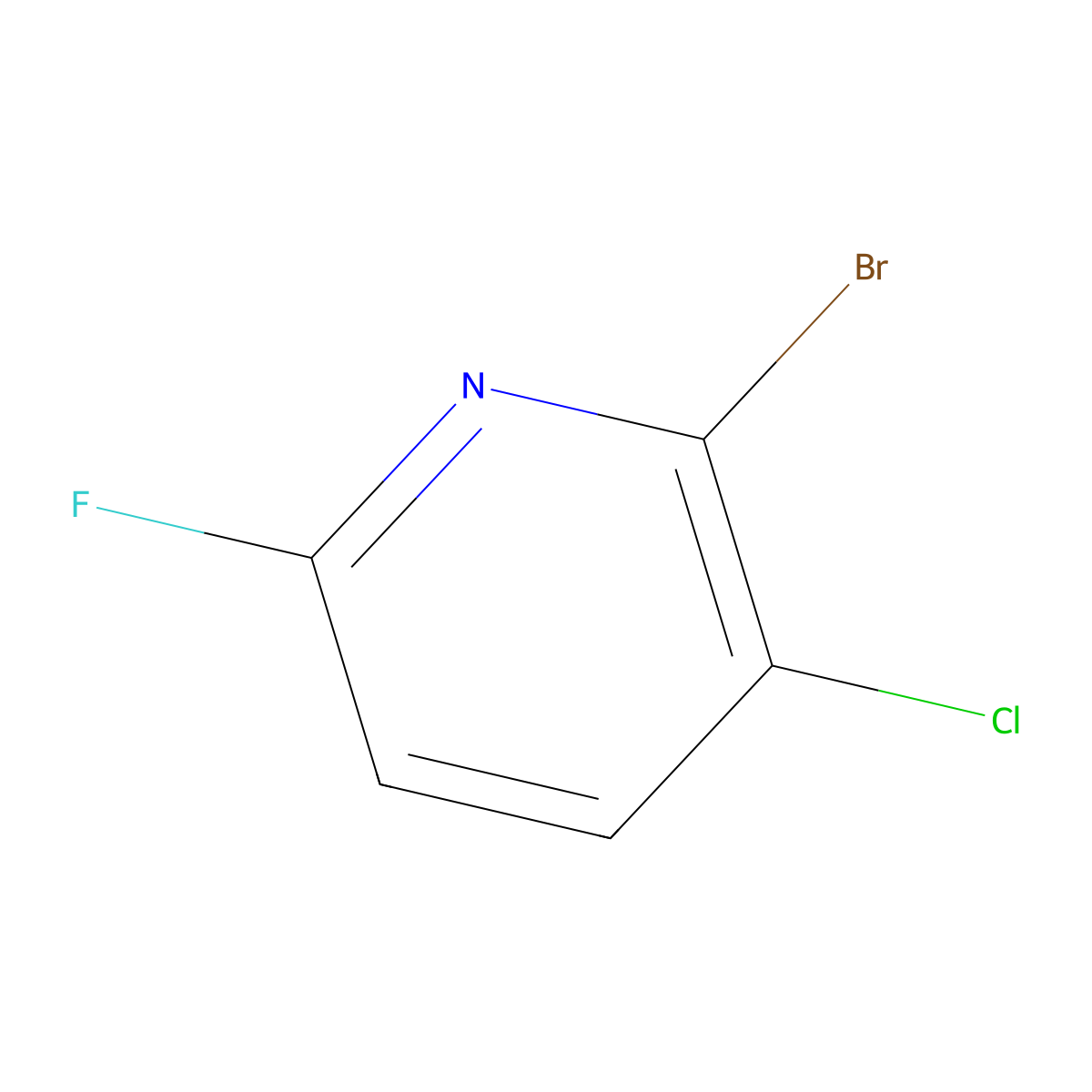 2-Bromo-3-chloro-6-fluoropyridine molecular structure, CAS 1211515-01-3