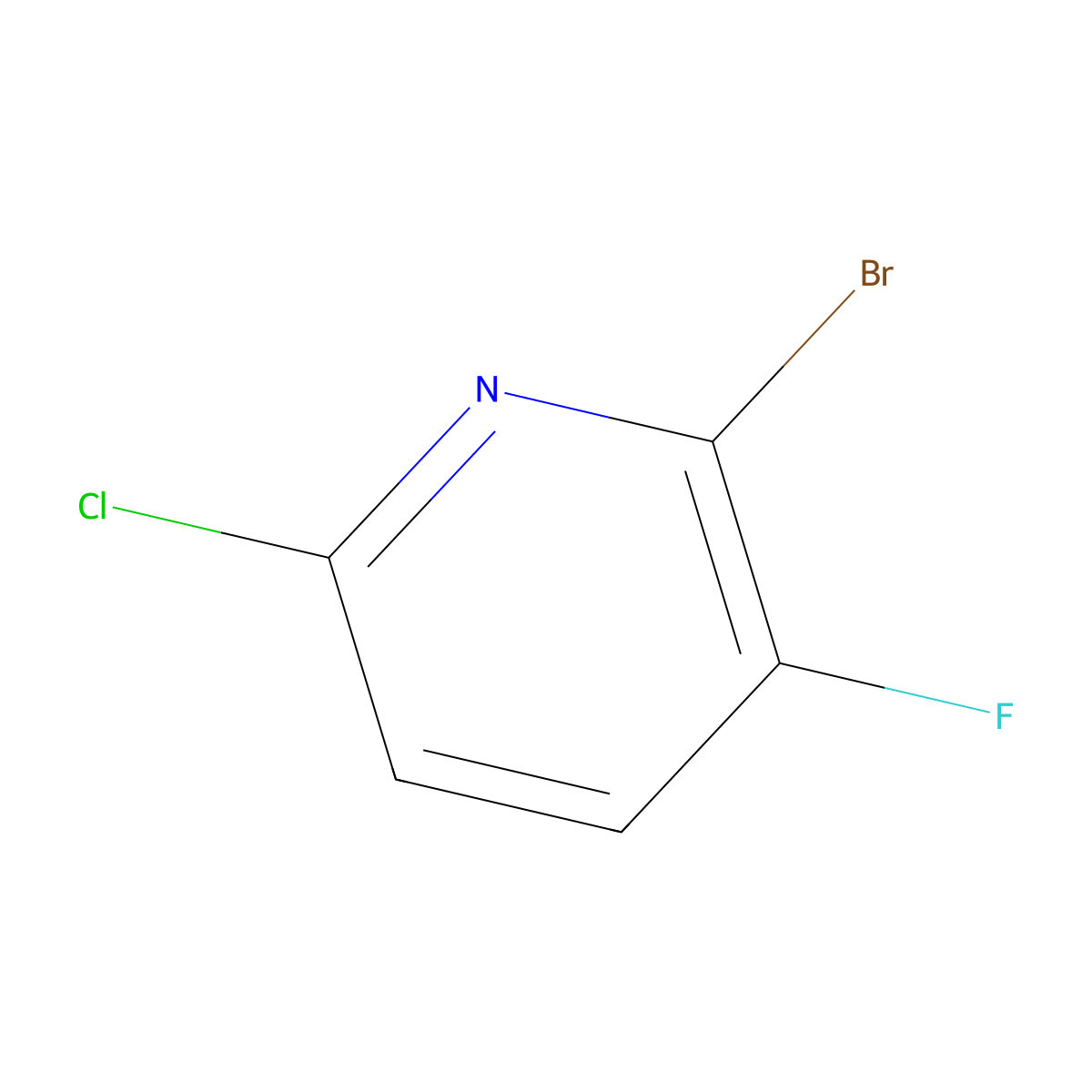2-Bromo-6-chloro-3-fluoropyridine molecular structure, CAS 1211515-03-5