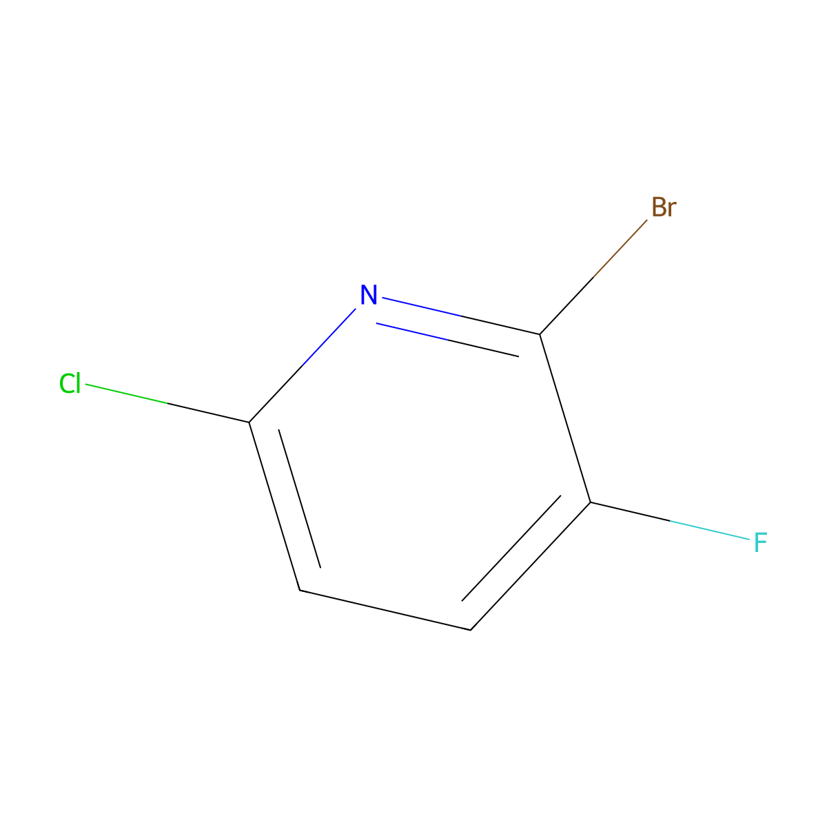 2-Bromo-6-chloro-3-fluoropyridine molecular structure, CAS 1211515-03-5