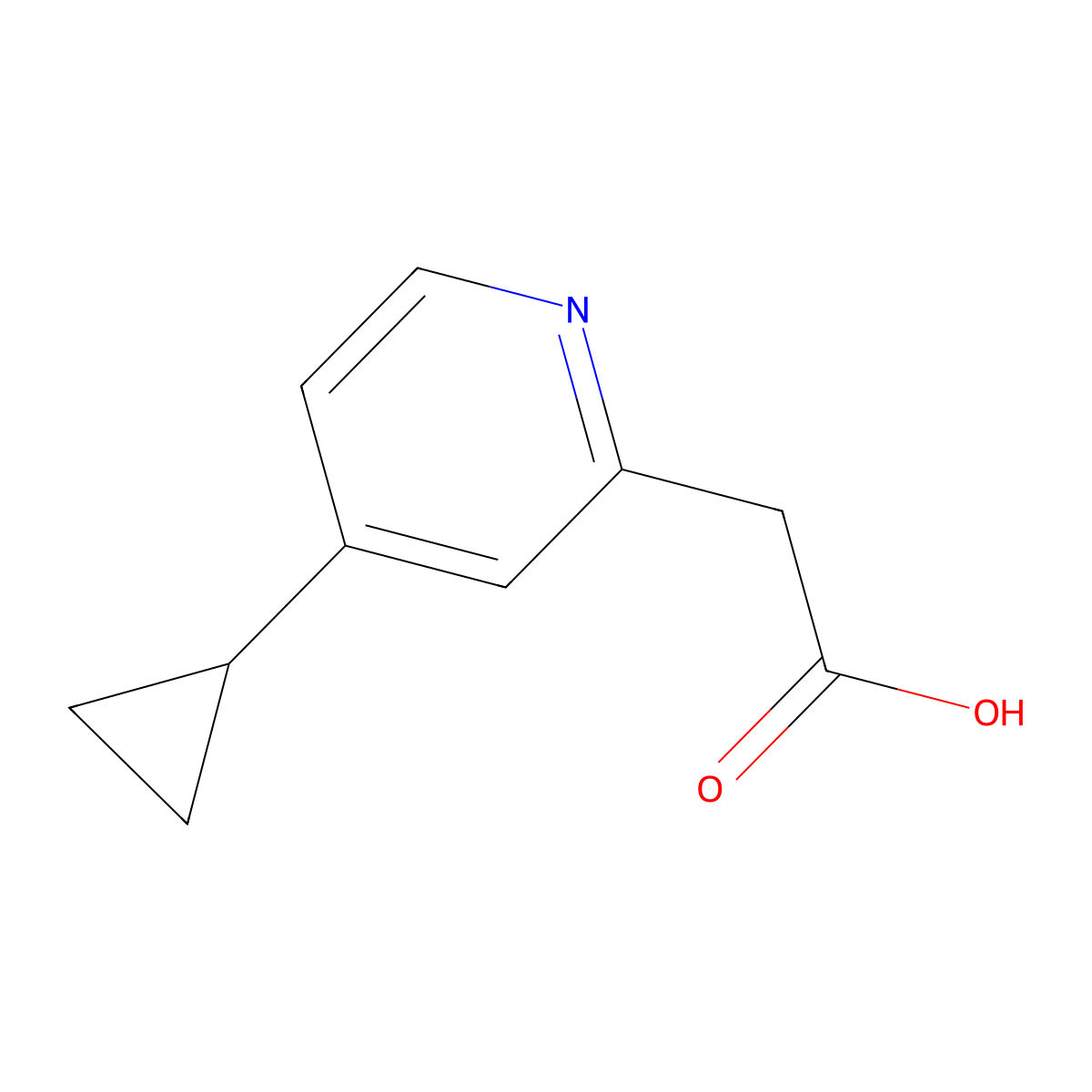2-(4-Cyclopropylpyridin-2-yl)acetic acid molecular structure, CAS 1211515-04-6