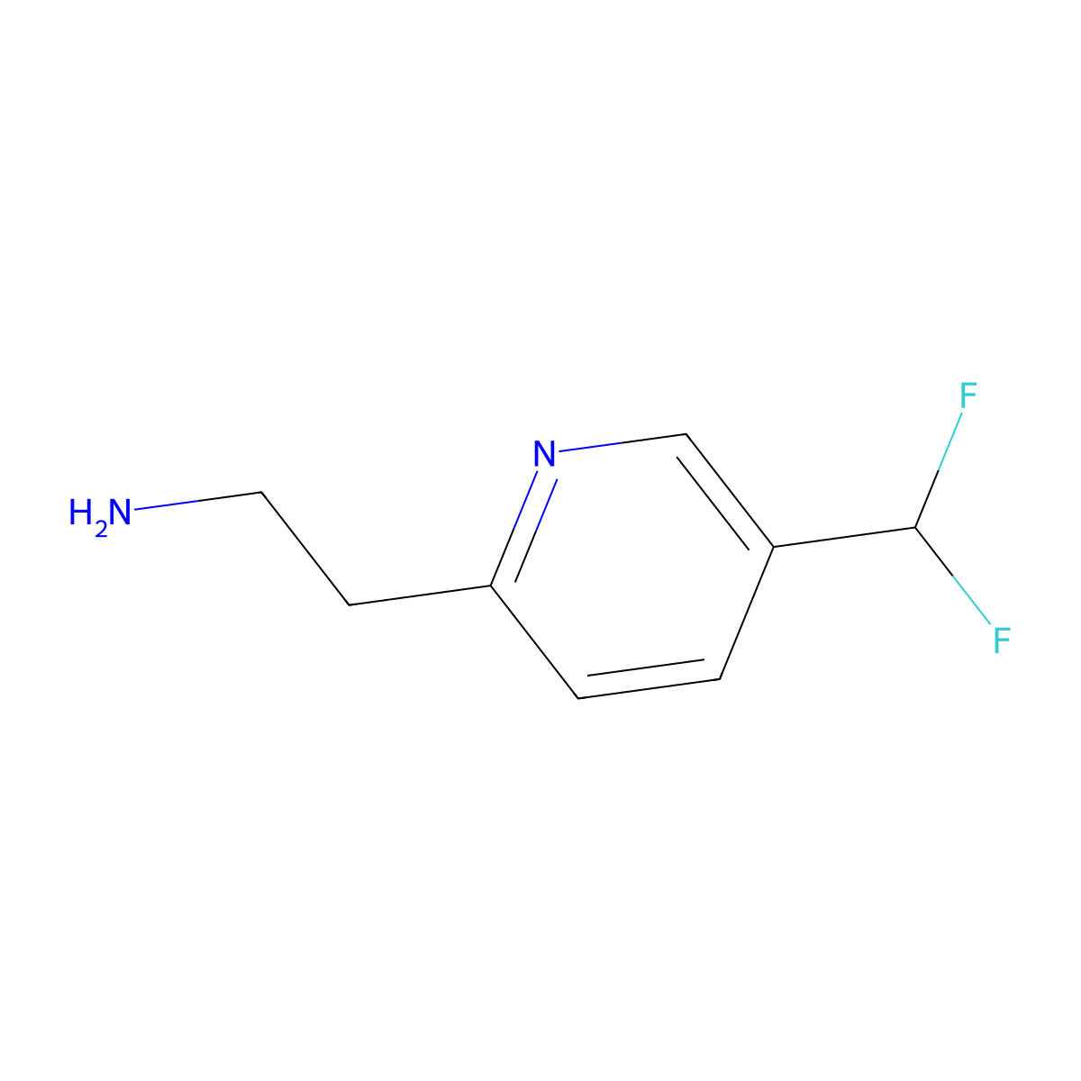 2-[5-(Difluoromethyl)pyridin-2-yl]ethan-1-amine molecular structure, CAS 1211515-06-8