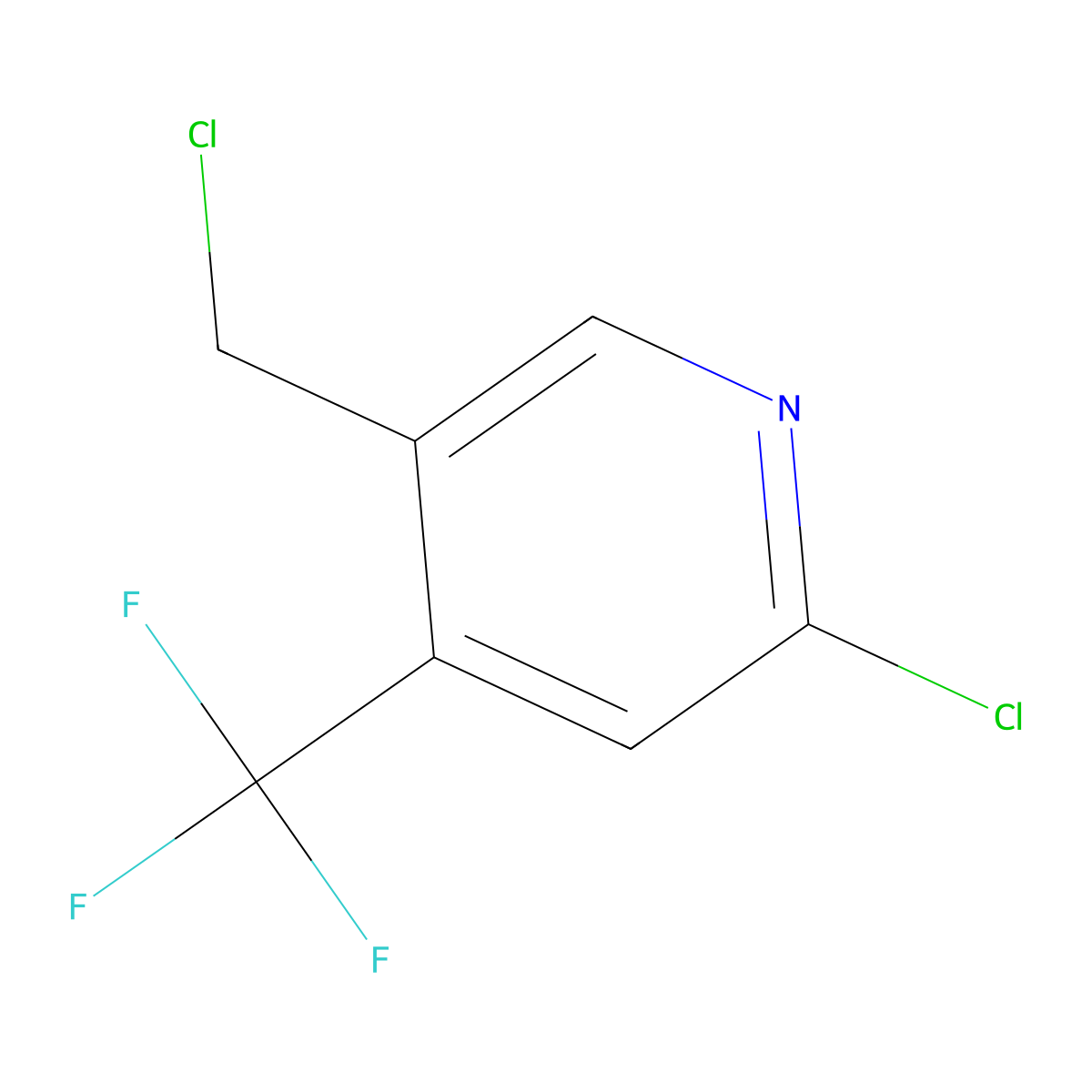 2-Chloro-5-(chloromethyl)-4-(trifluoromethyl)pyridine molecular structure, CAS 1211515-07-9
