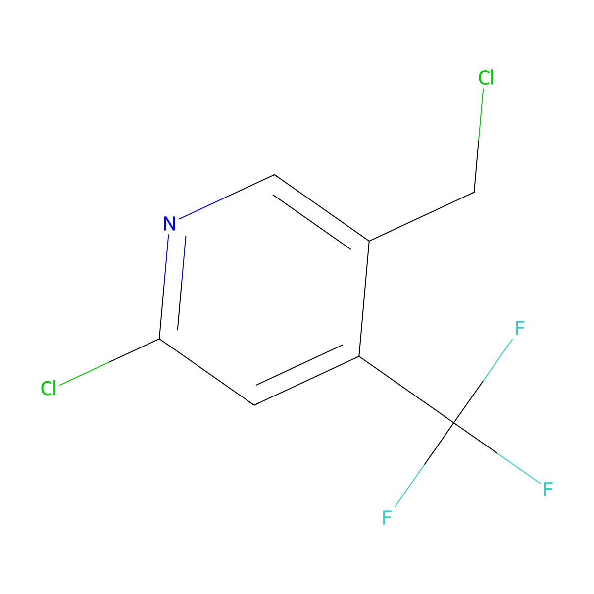 2-Chloro-5-(chloromethyl)-4-(trifluoromethyl)pyridine molecular structure, CAS 1211515-07-9