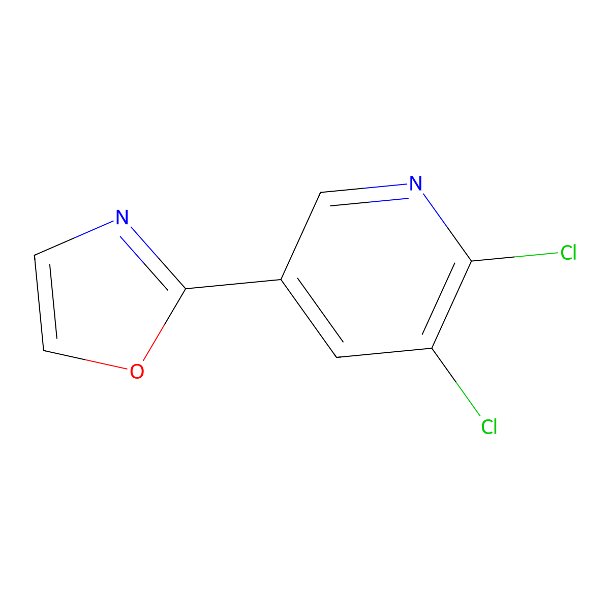 2-(5,6-Dichloropyridin-3-yl)oxazole molecular structure, CAS 1211515-09-1